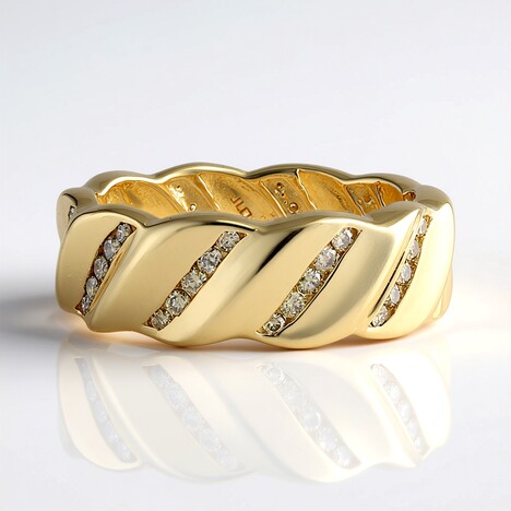 Anello in oro con Diamante Champagne I3 (de Melo Gold)
