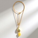 Collana in argento con Ambra Milky Baltica (dagen)