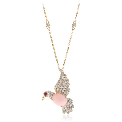 14K Pink Opal Gold Necklace (CIRARI)
