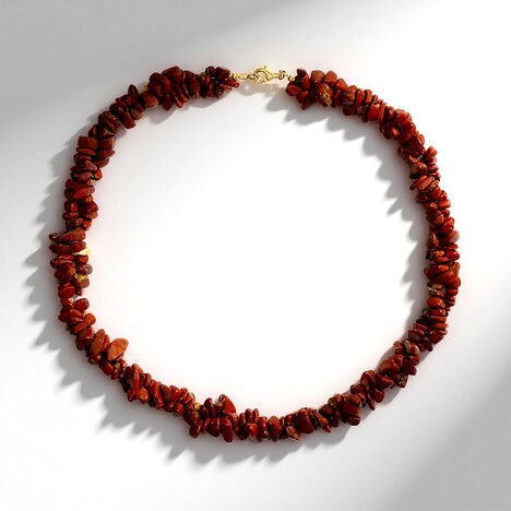 Collana in argento con Diaspro Rosso