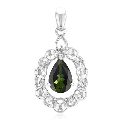 Ciondolo in argento con Tormalina Verde Brasiliana