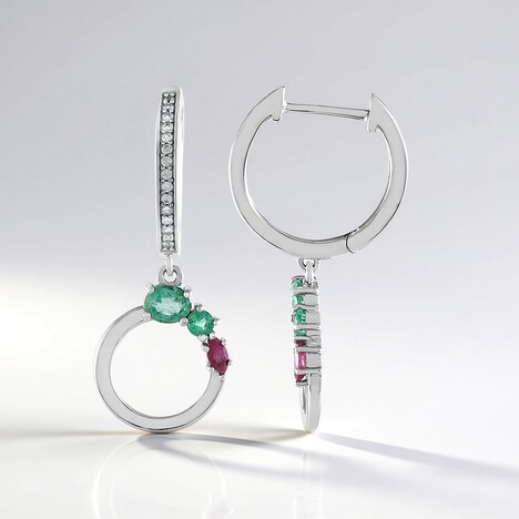 Orecchini in argento con Smeraldo Russo