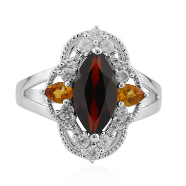 Anello in argento con Granato Mozambico