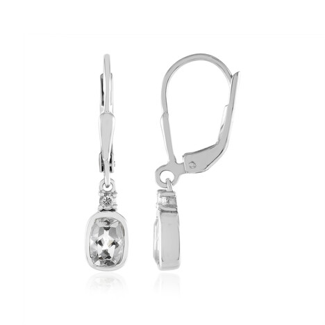 Weißer Topas-Silberohrringe