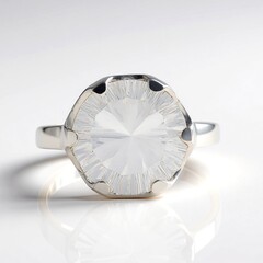 Bague en argent et Quartz blanc