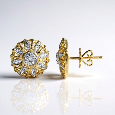 Pendientes en oro con Diamante SI1 (G) (Annette)