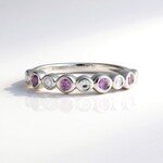 Bague en argent et Saphir parme