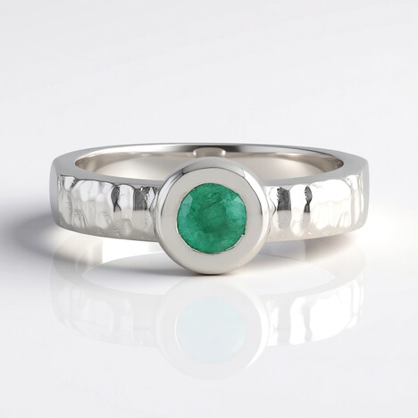 Anello in argento con Smeraldo Colombiano
