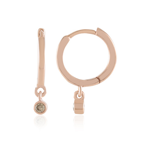 Pendientes en plata con Diamante champán I2