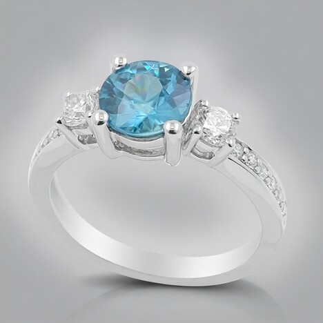 Anello in platino con Zircone Ratanakiri