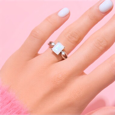 Bague en argent et Opale Welo