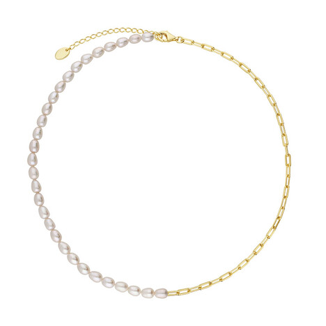 Süßwasserzuchtperlen-Silberhalskette