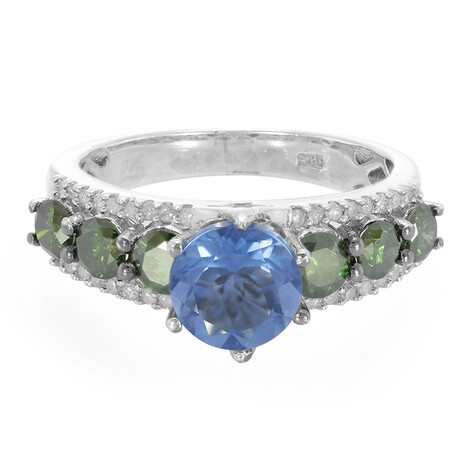 Anello in argento con Fluorite Cangiante