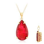 Roter Quarz-Silberhalskette