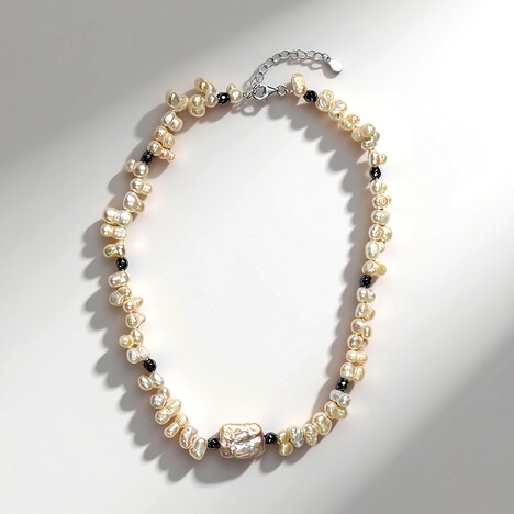 Collana in argento con Perla Keshi (TPC)