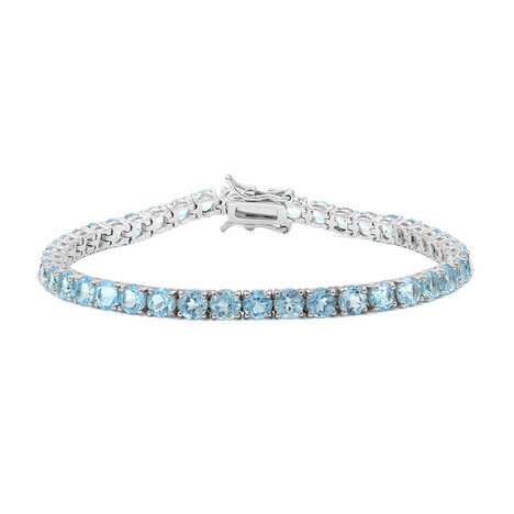 Schweizblauer Topas-Silberarmband