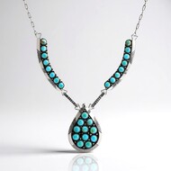 Collar en plata con Turquesa azul del Mohave Kingman (Jones Lee)