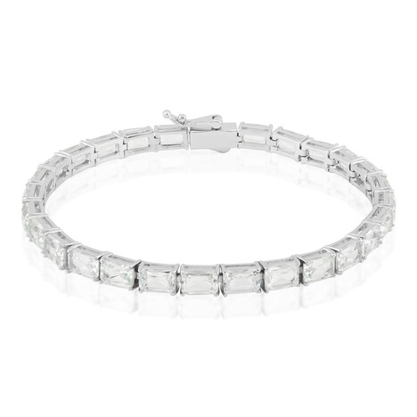 Weißer Topas-Silberarmband