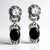 Boucles d'oreilles en argent et Agate noire (Desert Chic)