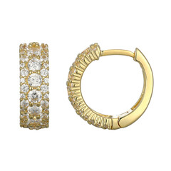 Boucles d'oreilles en argent et Zircon (Adela Silber)