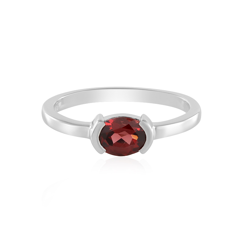 Mozambique Garnet Platinum-Plated Silver Ring, 1.376ct