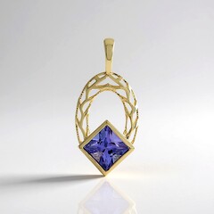 Pendentif en or et Tanzanite AAA (Ornaments by de Melo)