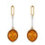 Boucles d'oreilles en argent et Ambre baltique couleur cognac (dagen)