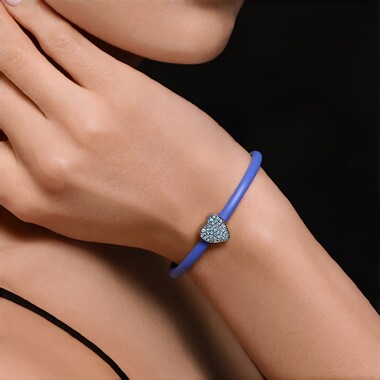Bracciale in argento con Diamante Blu