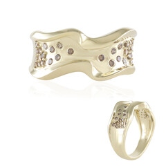I2 Champagner-Diamant-Goldring (de Melo Gold)