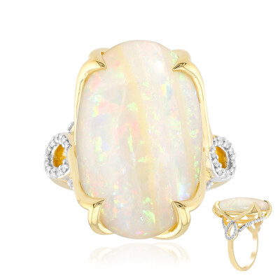 18K Brazilian White Opal Gold Ring