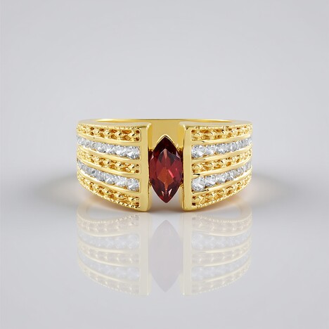 Anello in argento con Granato Mozambico