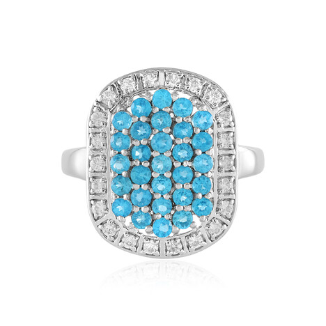 Anello in argento con Apatite Blu Neon