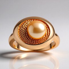 Anello in argento con Perla Ming color Pesca (TPC)