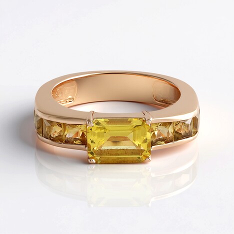 Anello in argento con Berillo Giallo