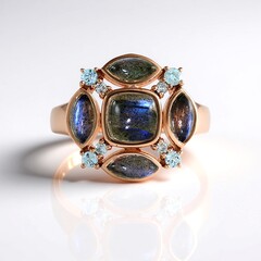Anello in argento con Labradorite Blu Maniry