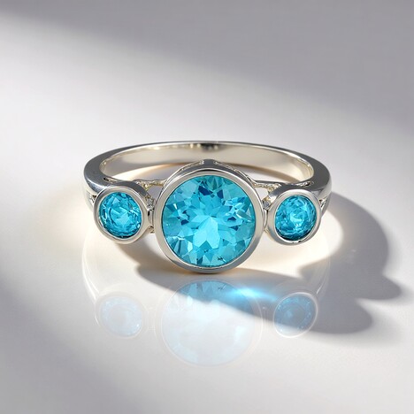 Anello in argento con Topazio Paraiba