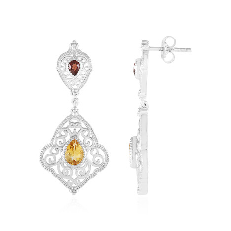 Boucles d'oreilles en argent et Citrine