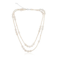 Collier en argent et Perle blanche de culture d'eau douce (TPC)