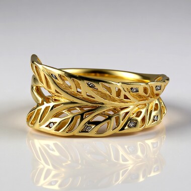 Anillo en oro con Diamante champán I2 (Ornaments by de Melo)