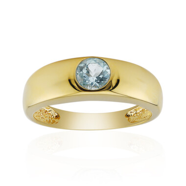 Himmelblauer Topas-Herren-Silberring