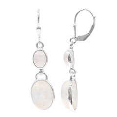 Regenbogen-Mondstein-Silberohrringe