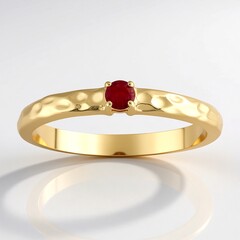 Anello in oro con Berillo Rosso