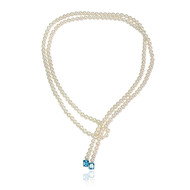 Weiße Süßwasserzuchtperlen-Goldcollier (Michelle Albala)