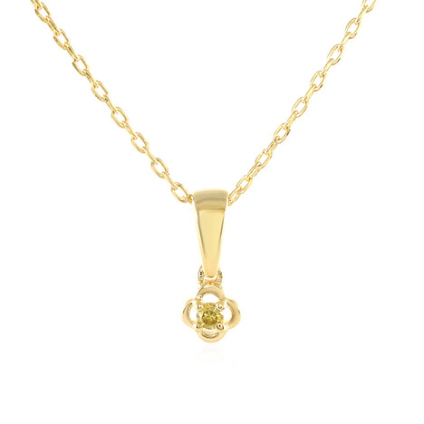 Gelber I3 Brillant-Silberhalskette