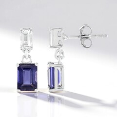 Orecchini in argento con Iolite