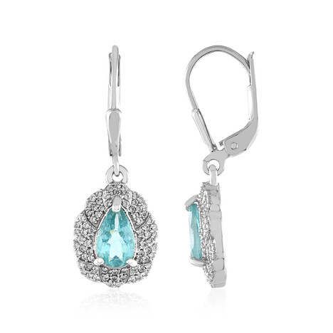 Blauer Apatit-Silberohrringe