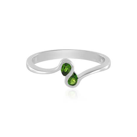 Anello in argento con Diopside Russo
