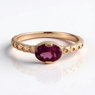 Anello in argento con Granato Magenta