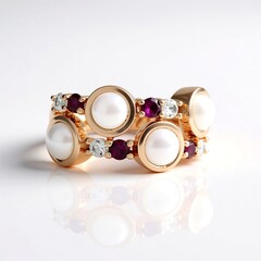 Anello in argento con Pietra di Luna Bianca (KM by Juwelo)