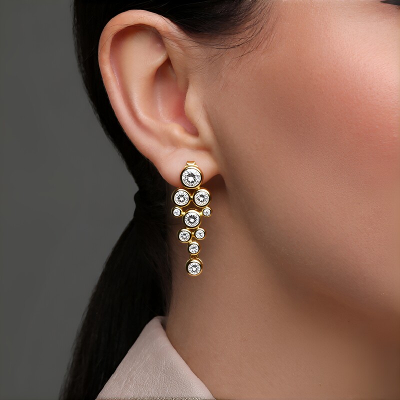 Orecchini in argento con Zircone (Adela Silber)